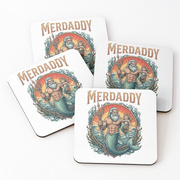 Item preview, Merdaddy Mermaid Dad and Daughter Ocean Trident designed and sold by designwiss.