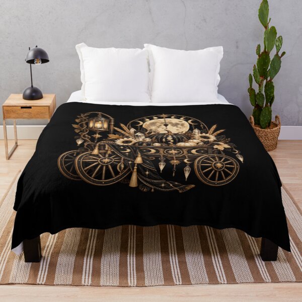 Item preview, Boho Celestial Sacred Gold Autumn Wagon Art designed and sold by BohoMysticArt.