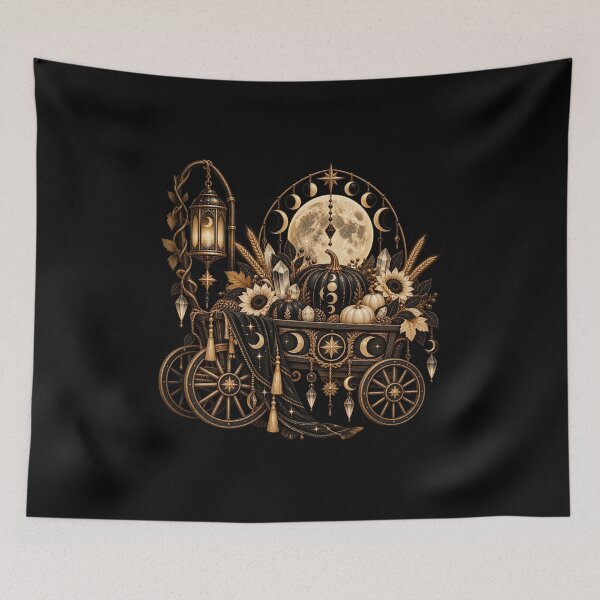 Item preview, Boho Celestial Sacred Gold Autumn Wagon Art designed and sold by BohoMysticArt.