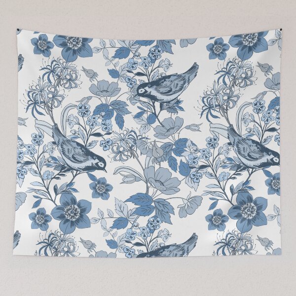 Item preview, Midnight Blue Songbird Garden designed and sold by VibnWalls.