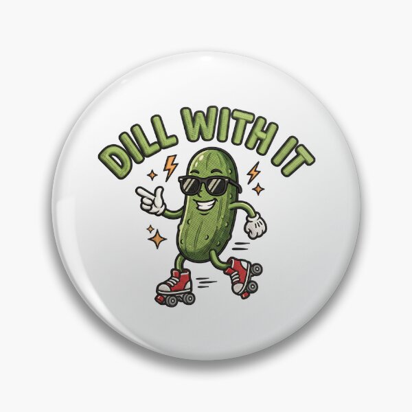 Item preview, Cute DILL WITH IT  Pickle Roller Skating Pun Humor designed and sold by ArtDesignTp.