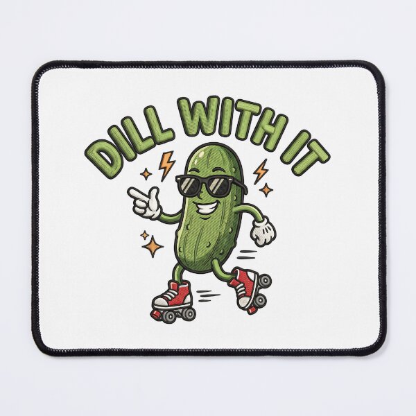 Item preview, Cute DILL WITH IT Pickle Roller Skating Pun Humor designed and sold by ArtDesignTp.