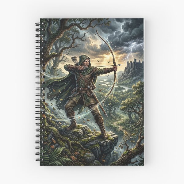 Item preview, Robin Hood Aiming Bow in Sherwood Forest - Fantasy Art designed and sold by Lucid Dream Pixel.