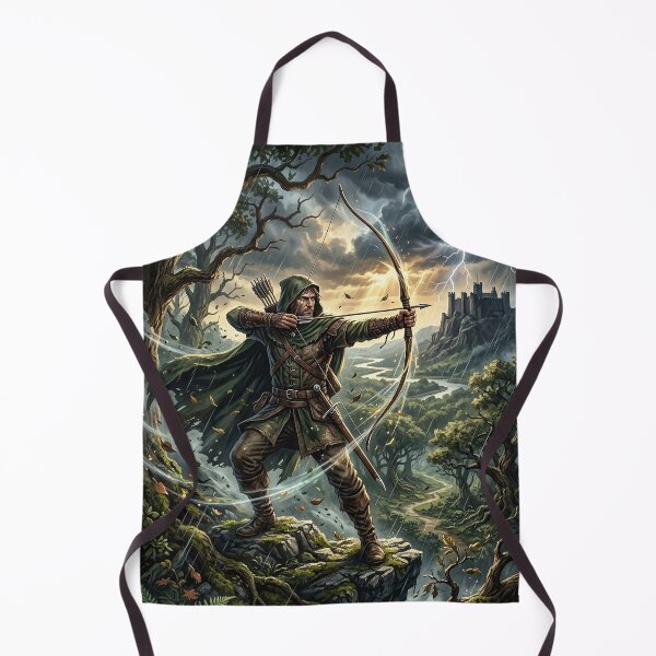 Item preview, Robin Hood Aiming Bow in Sherwood Forest - Fantasy Art designed and sold by Lucid Dream Pixel.