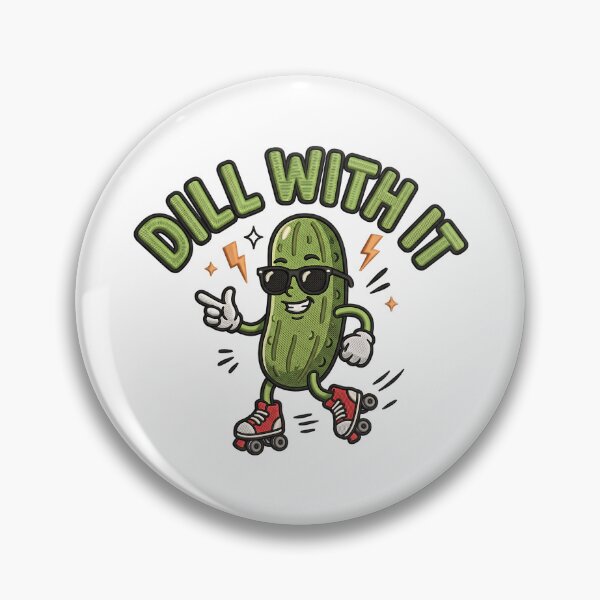 Item preview, Funny DILL WITH IT  Pickle Roller Skating Pun Art designed and sold by ArtDesignTp.