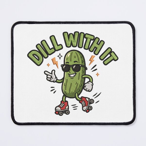Item preview, Funny DILL WITH IT Pickle Roller Skating Pun Art designed and sold by ArtDesignTp.