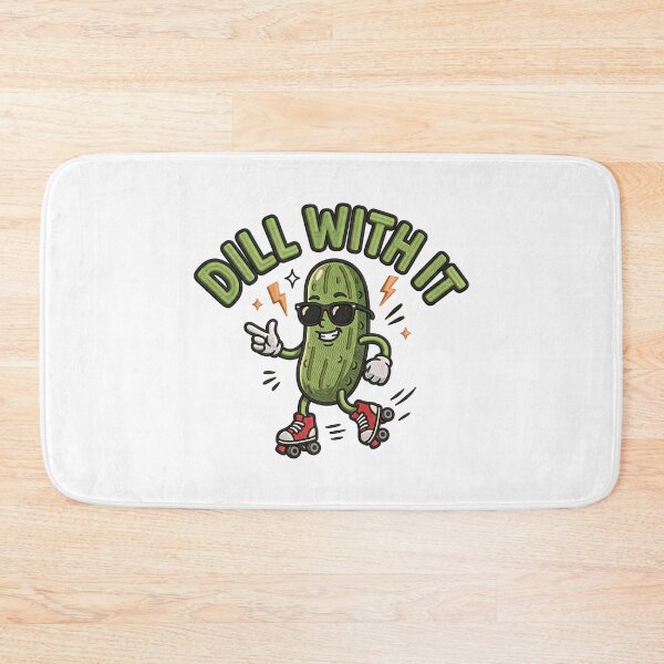 Item preview, Funny DILL WITH IT  Pickle Roller Skating Pun Art designed and sold by ArtDesignTp.