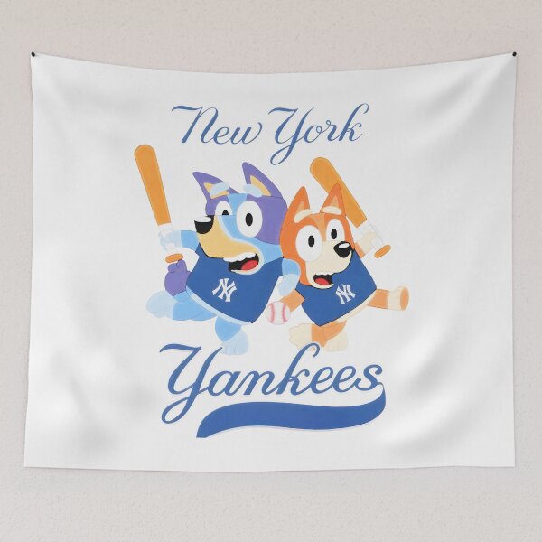 Item preview, Bluey & Bingo Yankeess Baseball Fan designed and sold by Kleinpixel.
