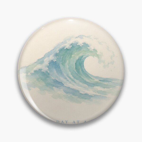 Item preview, One Day at a Time Ocean Wave Illustration | Mental Health Wall Art designed and sold by FixationStudio.
