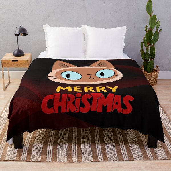 Item preview, Cute Siamese Cat Merry Christmas Holiday Art designed and sold by stormk10.
