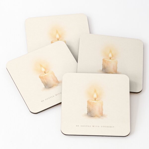 Item preview, Be Gentle With Yourself Candle Illustration | Mental Health Wall Art designed and sold by FixationStudio.