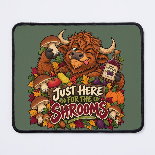 Item preview, Just Here for the Shrooms – Funny Bison Autumn Moonshine designed and sold by Aimetoi.