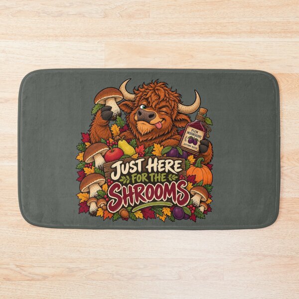 Item preview, Just Here for the Shrooms – Funny Bison Autumn Moonshine designed and sold by Aimetoi.