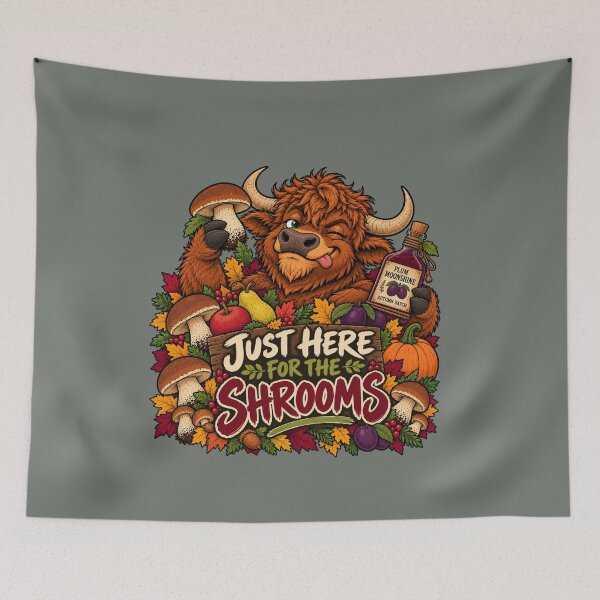Item preview, Just Here for the Shrooms – Funny Bison Autumn Moonshine designed and sold by Aimetoi.