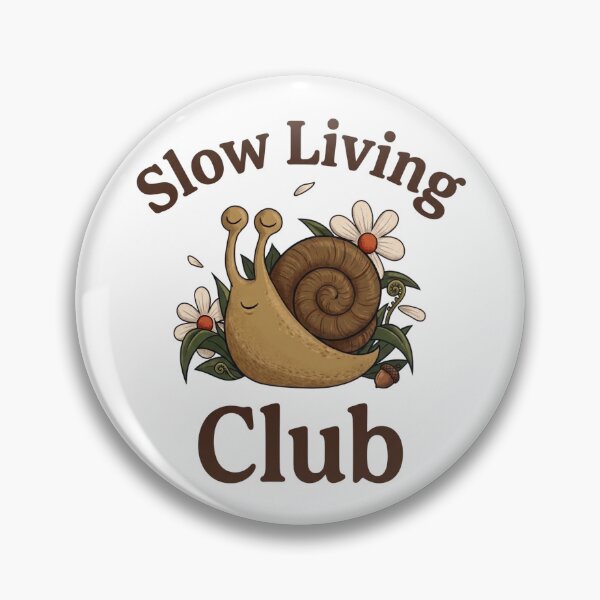 Item preview, Slow Living Club - Cute Cottagecore Snail & Nature Elements designed and sold by Shopeon Designs.