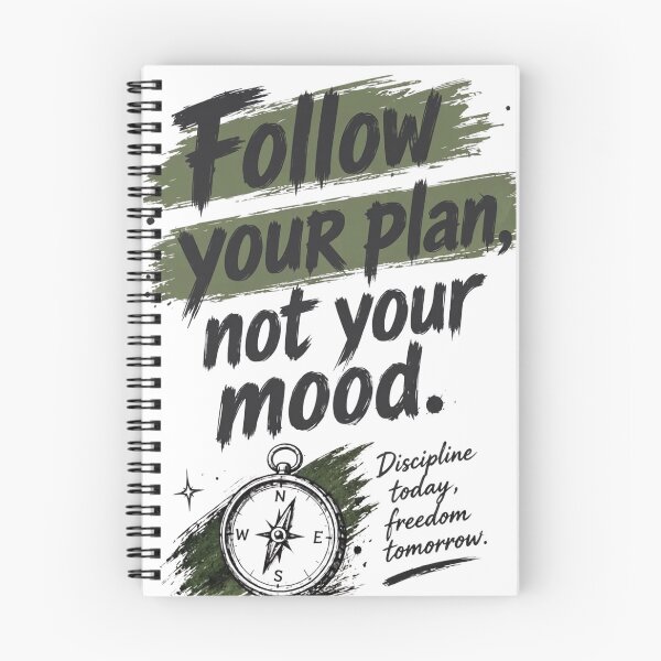 Item preview, Follow Your Plan Not Your Mood Motivational Quote Typography T-Shirt Design designed and sold by CreativeNest Prints.