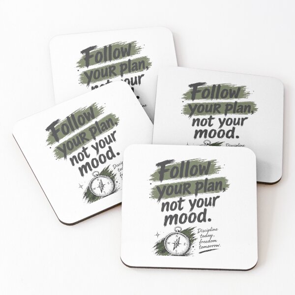 Item preview, Follow Your Plan Not Your Mood Motivational Quote Typography T-Shirt Design designed and sold by CreativeNest Prints.