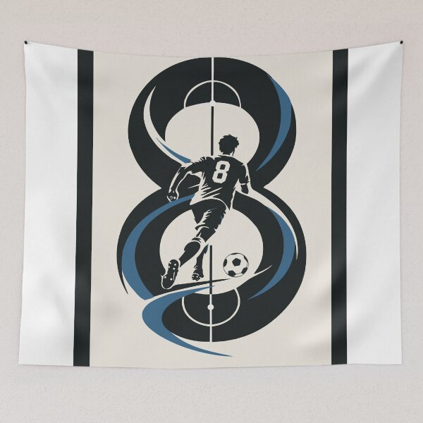 Item preview, The Beautiful Eight Football Art Print, Number 8 Soccer Print, Midfielder Art, Minimalist Football Decor, Soccer Lover Gift designed and sold by Studio pod Burom.