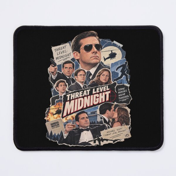 Item preview, Threat Level Midnight Action Movie Poster Collage designed and sold by CatiaStudioArt.