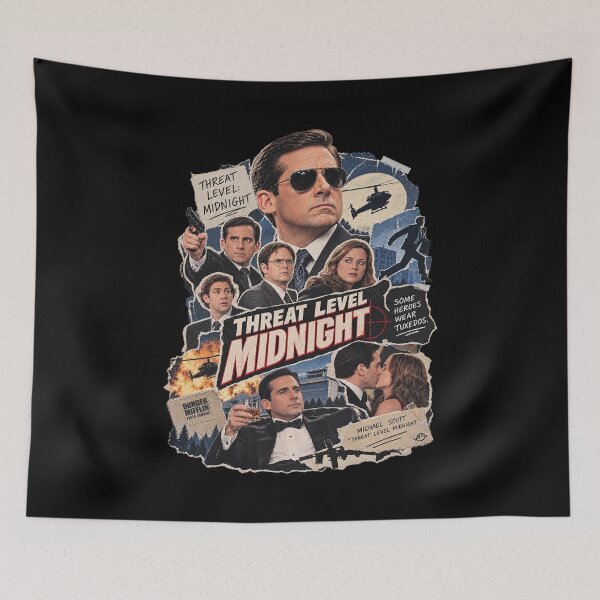 Item preview, Threat Level Midnight Action Movie Poster Collage designed and sold by CatiaStudioArt.