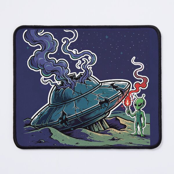Item preview, Crashed Saucer Alien Art designed and sold by Gangster-Design.