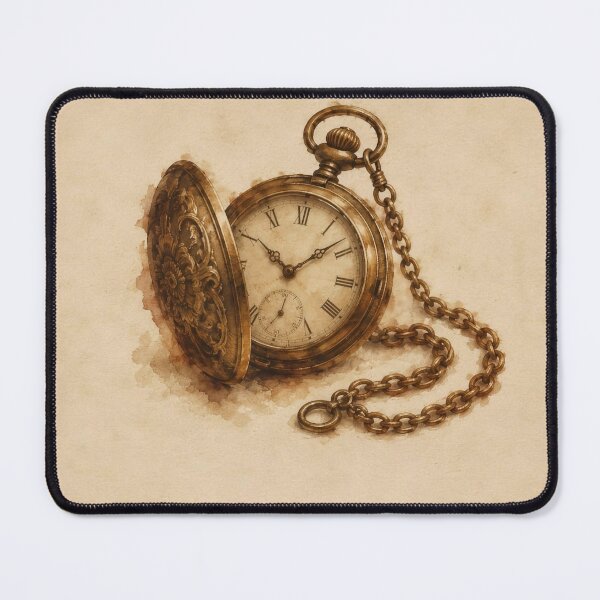 Item preview, Timekeeper Pocket Watch Ink Illustration | Dark Academia Wall Art | Vintage Print designed and sold by FixationStudio.