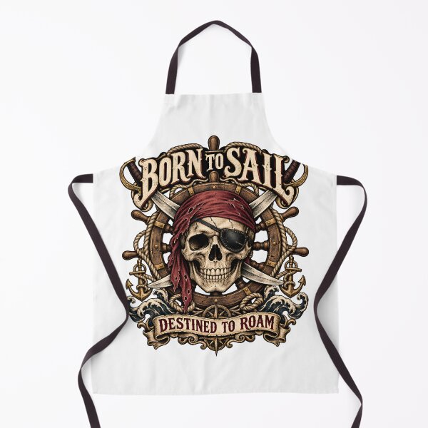 Item preview, Born to Sail, Destined to Roam – Vintage Pirate Skull Emblem designed and sold by ZayCreates.