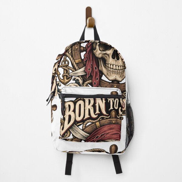 Item preview, Born to Sail, Destined to Roam – Vintage Pirate Skull Emblem designed and sold by ZayCreates.