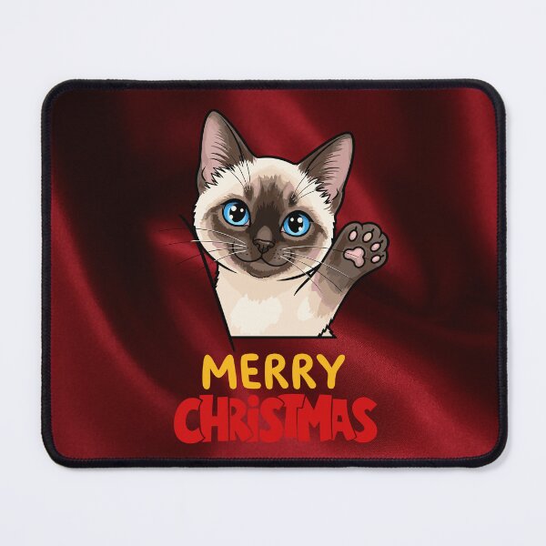 Item preview, Cute Siamese Cat Merry Christmas Holiday Art designed and sold by stormk10.