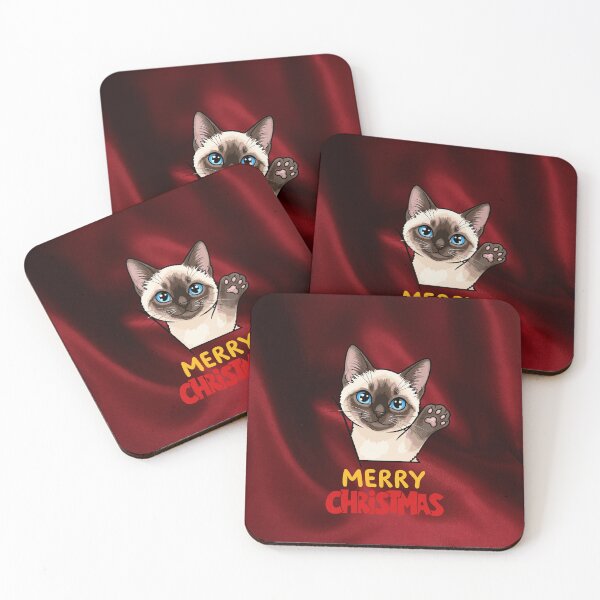 Item preview, Cute Siamese Cat Merry Christmas Holiday Art designed and sold by stormk10.