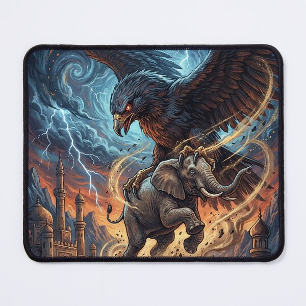 Item preview, Legendary Roc Bird Carrying Elephant in Storm - Fantasy Art designed and sold by Lucid Dream Pixel.