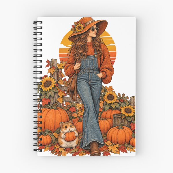 Item preview, Cute Fall Pumpkin Patch Girl Sunflower Hamster Autumn vintage Graphic designed and sold by Drifka.