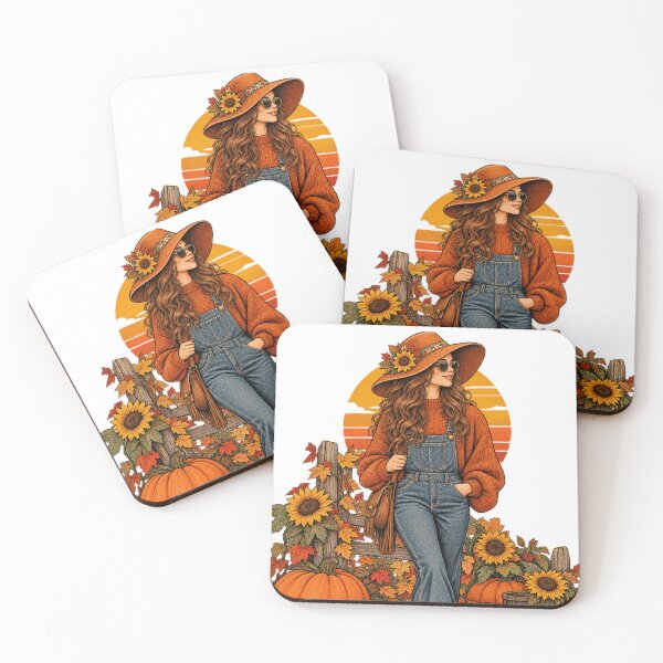 Item preview, Cute Fall Pumpkin Patch Girl Sunflower Hamster Autumn vintage Graphic designed and sold by Drifka.