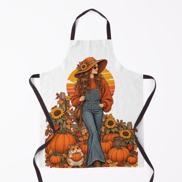 Item preview, Cute Fall Pumpkin Patch Girl Sunflower Hamster Autumn vintage Graphic designed and sold by Drifka.