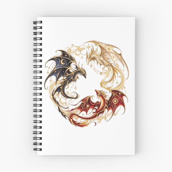 Item preview, Celestial Dragons Circle Sun Moon Stars Fantasy Art designed and sold by CatiaStudioArt.