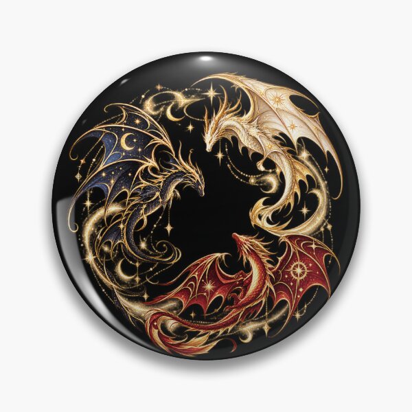 Item preview, Celestial Dragons Circle Sun Moon Stars Fantasy Art designed and sold by CatiaStudioArt.