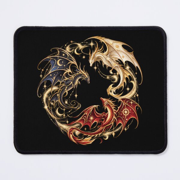 Item preview, Celestial Dragons Circle Sun Moon Stars Fantasy Art designed and sold by CatiaStudioArt.