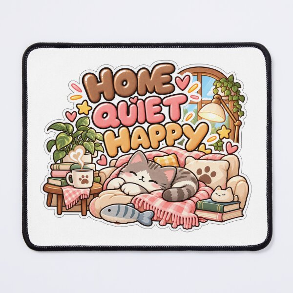 Item preview, Home Quiet Happy – Cozy Cat Introvert Homebody Design designed and sold by Phalong.