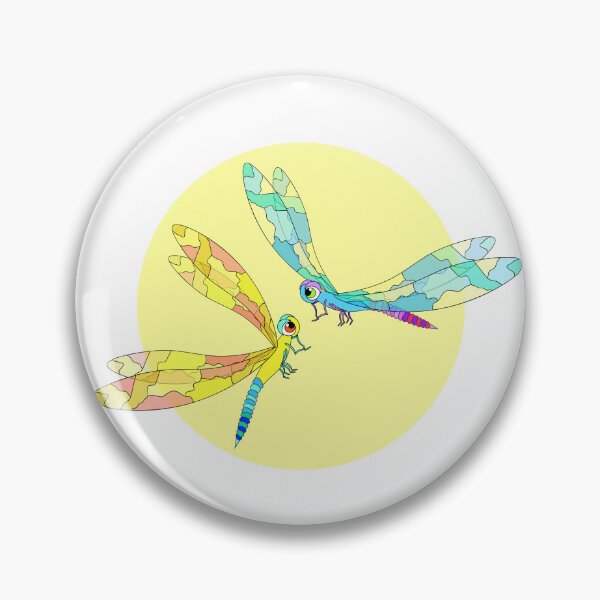 Item preview, Two Dragonflies Dancing Beautiful Cottagecore Illustration designed and sold by OrPolly.
