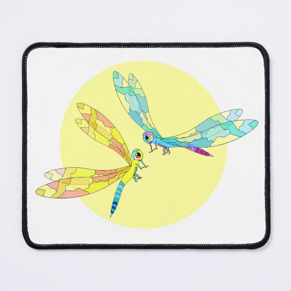 Item preview, Two Dragonflies Dancing Beautiful Cottagecore Illustration designed and sold by OrPolly.