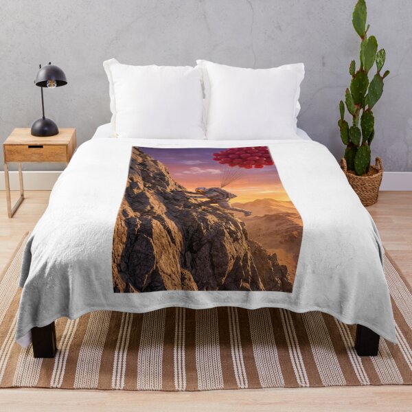 Item preview, Astronaut Mountain Climbing with Red Balloons at Sunset designed and sold by Rain-Road.