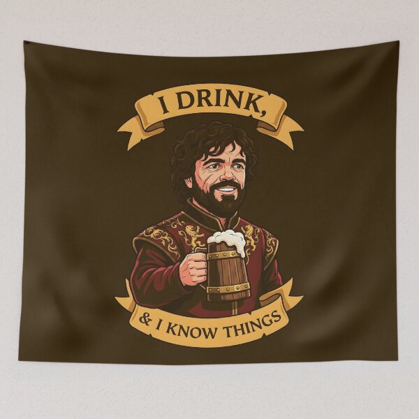 Item preview, Tyrion Lannister I Drink And I Know Things – Game Of Thrones Graphic Tee designed and sold by Overlord Kingdom.