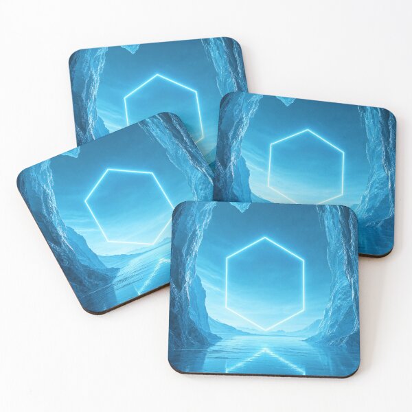 Item preview, Glowing Hexagon Portal Inside Ice Cave designed and sold by monkeybusiness.pt.
