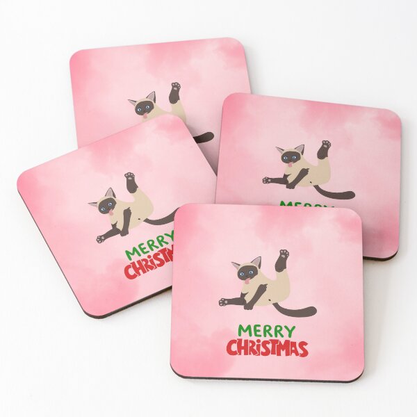 Item preview, Cute Siamese Cat Merry Christmas Holiday Art designed and sold by stormk10.