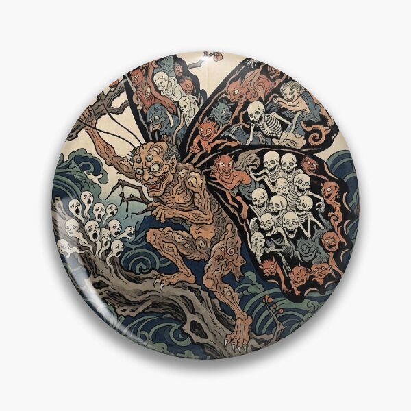 Item preview, Japanese Yokai Butterfly Demon - Ukiyo-e Woodblock Print Style designed and sold by manbou-japan.