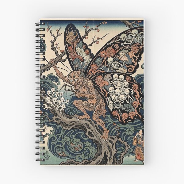Item preview, Japanese Yokai Butterfly Demon - Ukiyo-e Woodblock Print Style designed and sold by manbou-japan.