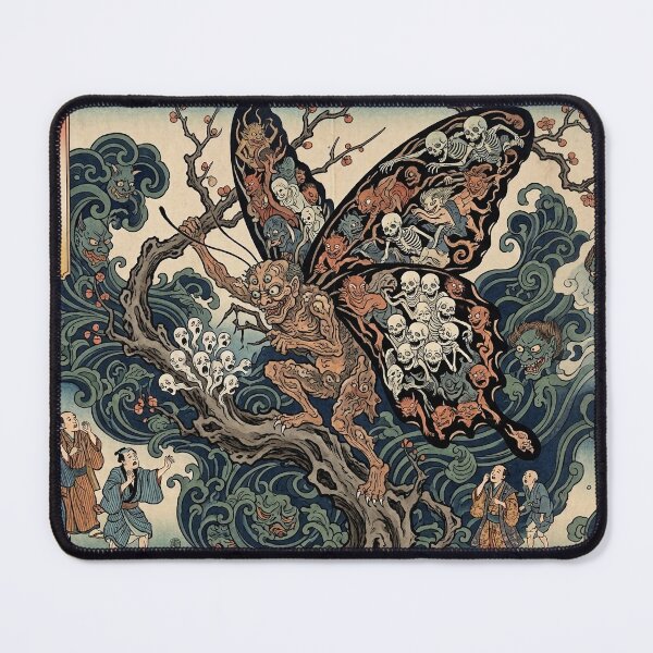 Item preview, Japanese Yokai Butterfly Demon - Ukiyo-e Woodblock Print Style designed and sold by manbou-japan.