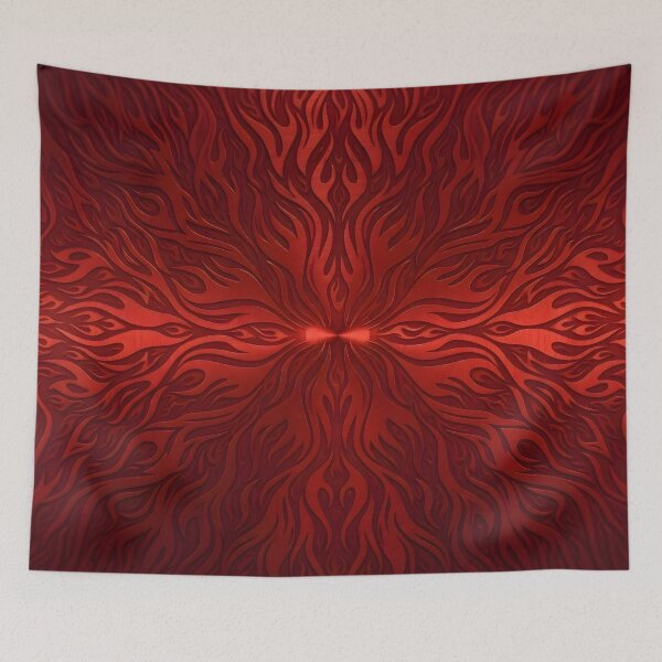 Item preview, Fiery Red Flames Abstract Embossed Metallic Flame Pattern designed and sold by Sybille-Yates.