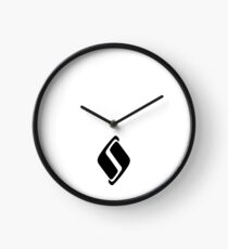 Nissan Skyline Early Logo Straight Black Clock