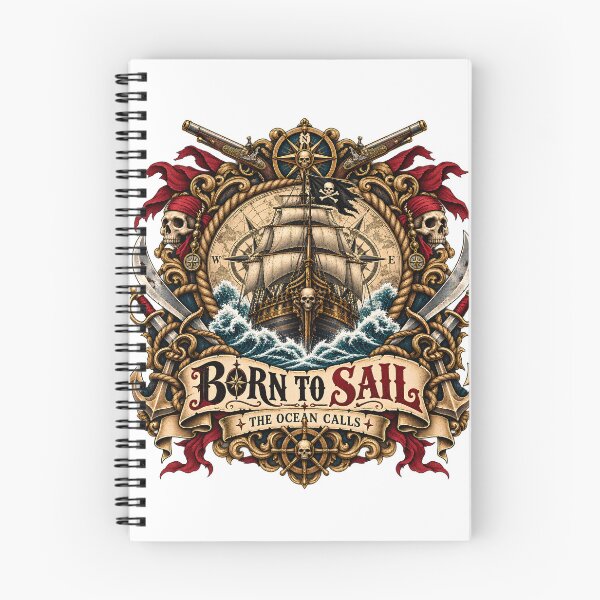 Item preview, Born To Sail - The Ocean Calls Pirate Emblem Design designed and sold by ZayCreates.